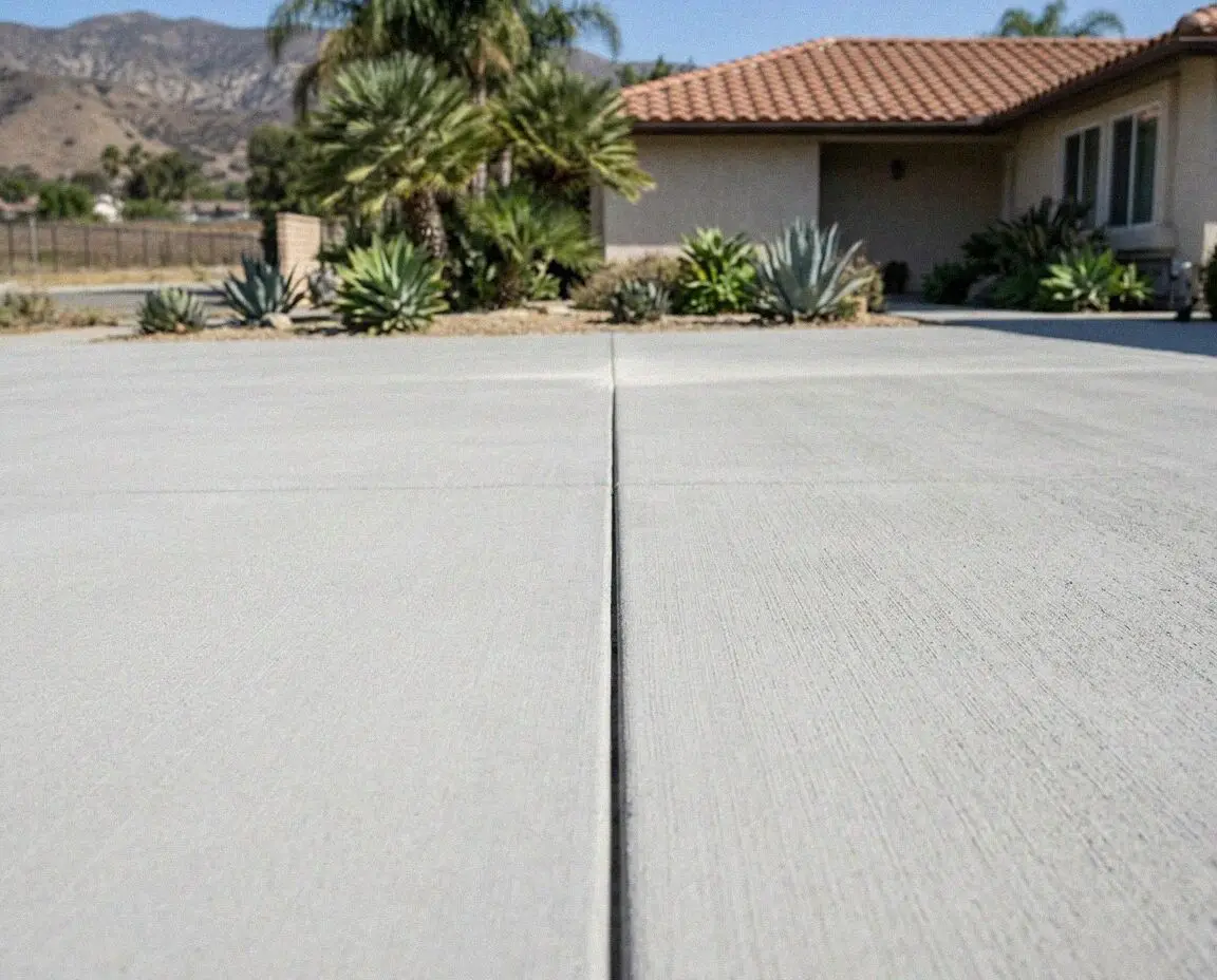 Walk-behind saw part-way along a fresh joint on a slab in Orange, CA